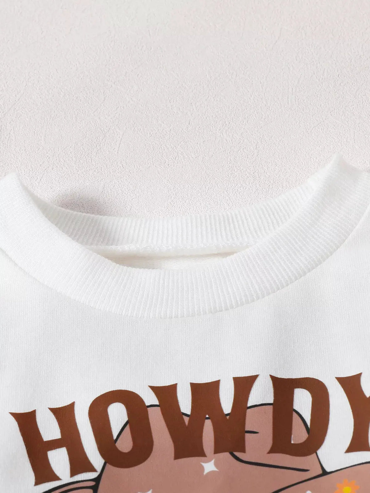 Children's Howdy Pumpkin Graphic Long Sleeve Sweatshirt and Ribbed Bell Pants Set by Trendsi
