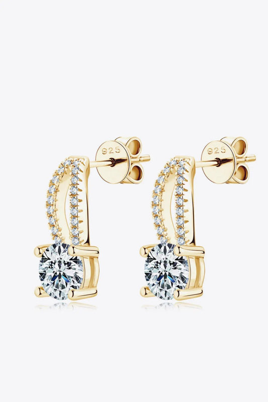 1 Carat Moissanite 925 Sterling Silver Earrings by Partner Label