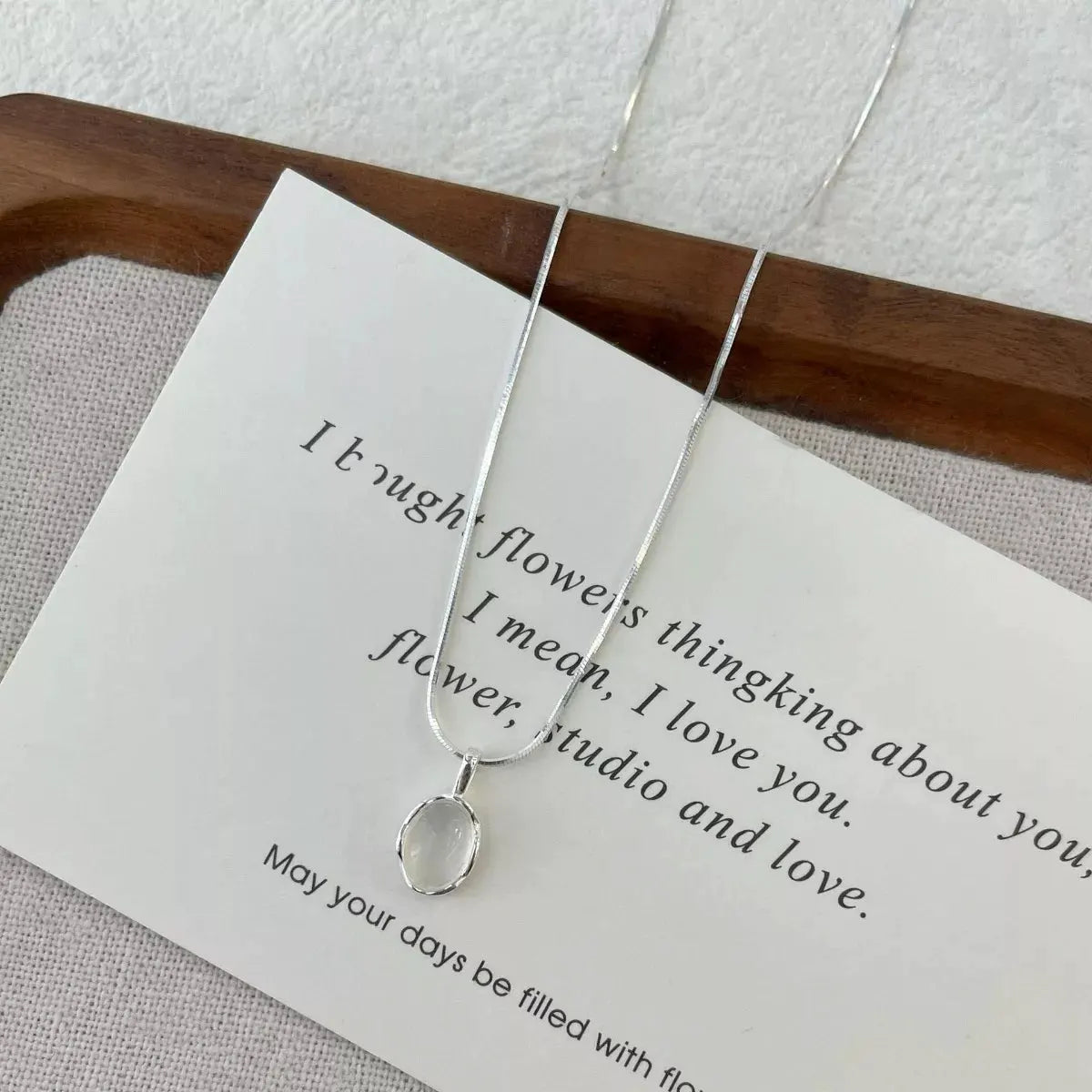 925 Sterling Silver Agate Pendant Necklace by Partner Labels