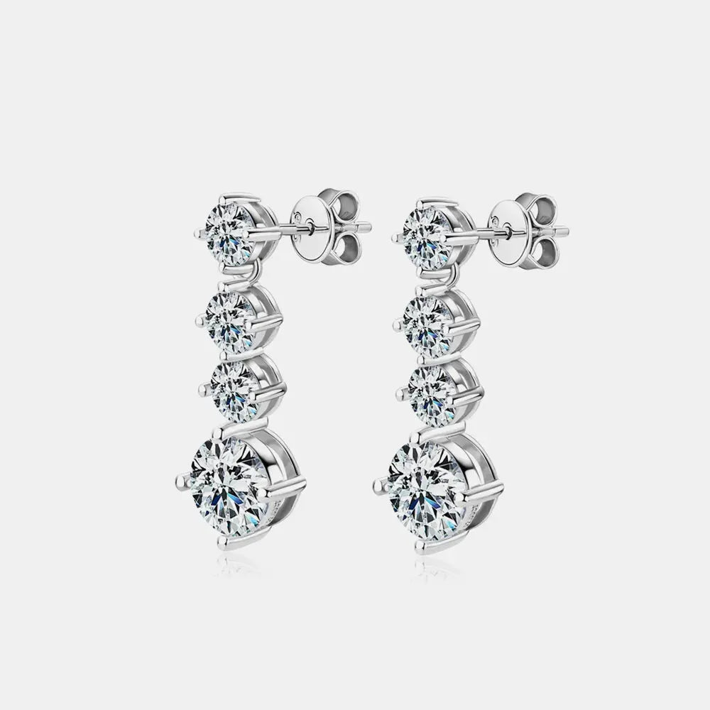 4 Carat Moissanite 925 Sterling Silver Earrings by Partner Label