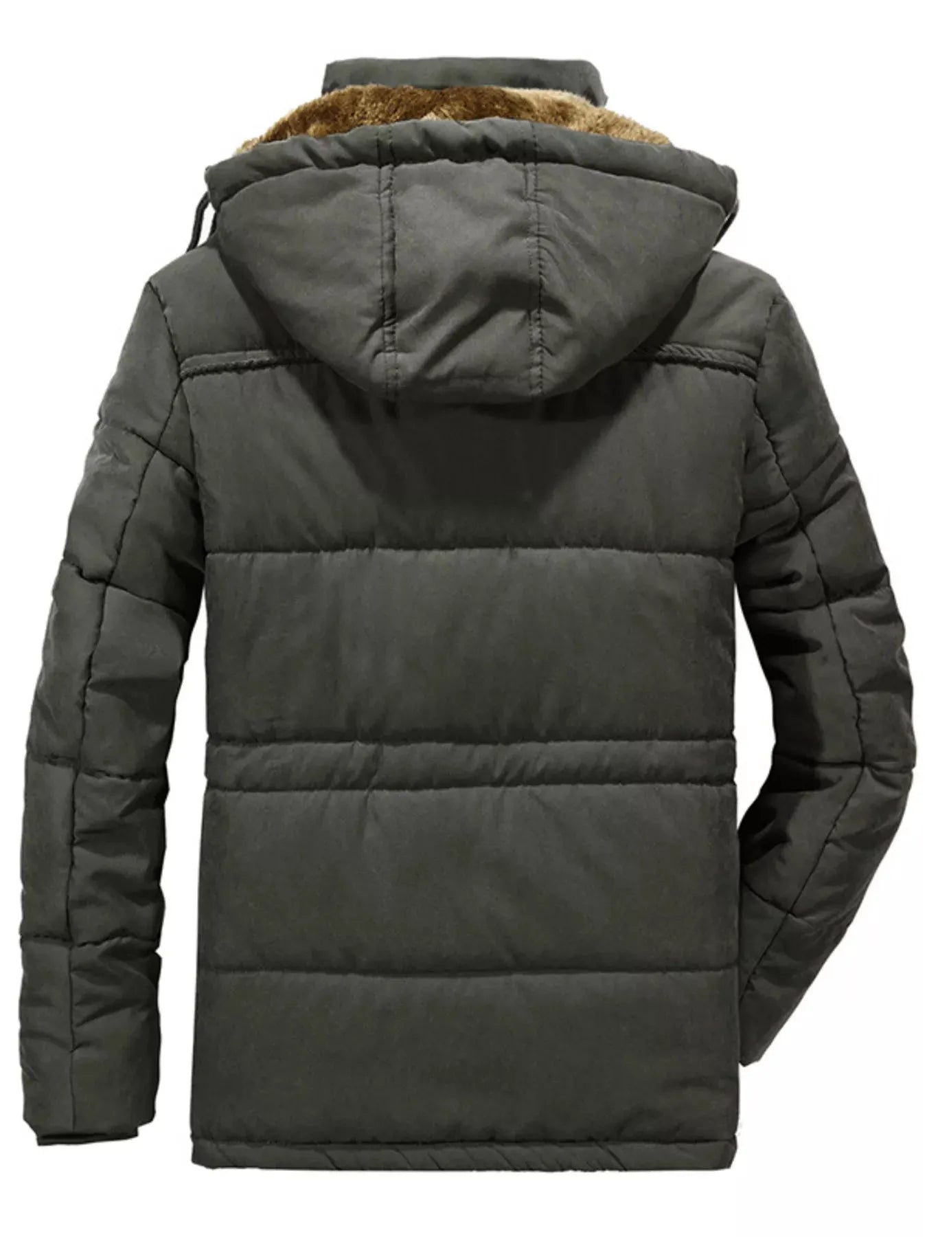 Men's Plus Size Hooded Zip Up Parka Coat by Partner Label