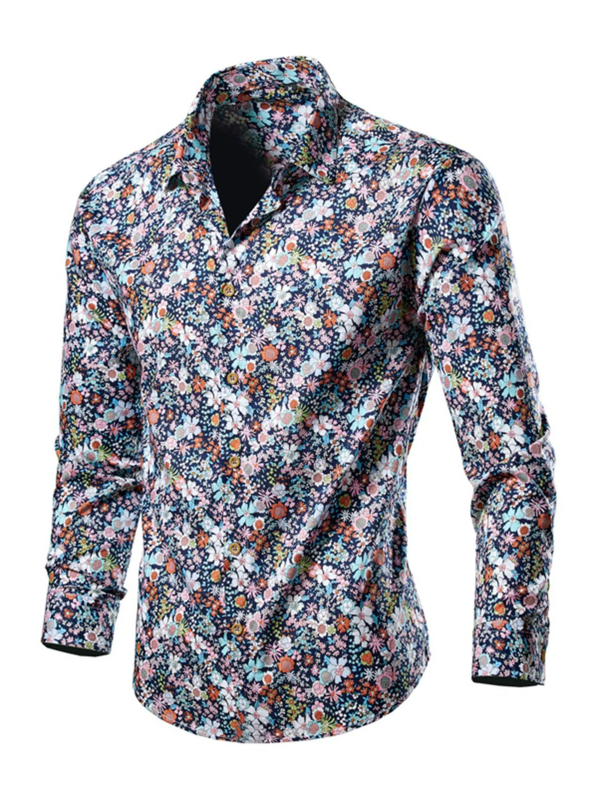 Men's Plus Size Tropical Leaf Print Button-Down Shirt by Trendsi