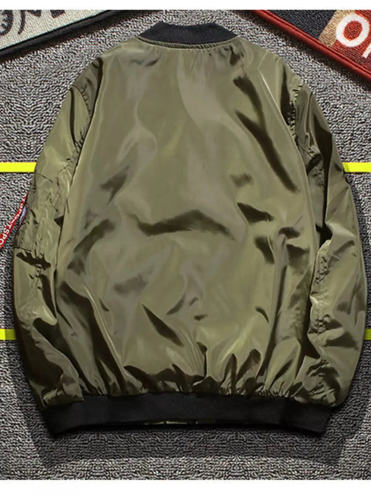 Men's Plus Size Military-Inspired Patched Bomber Jacket by Trendsi