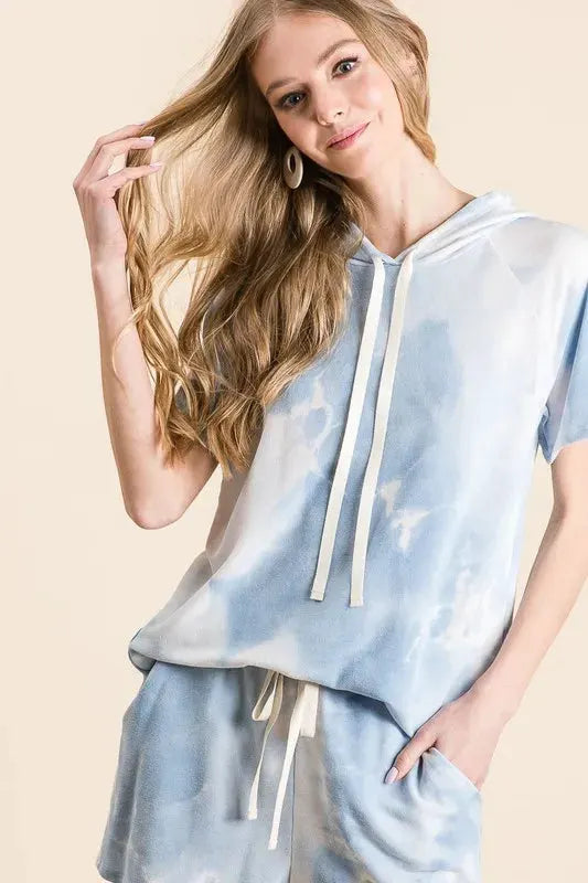 BiBi Tie Dye French Terry Hoodie Top and Bottom Set by BiBi