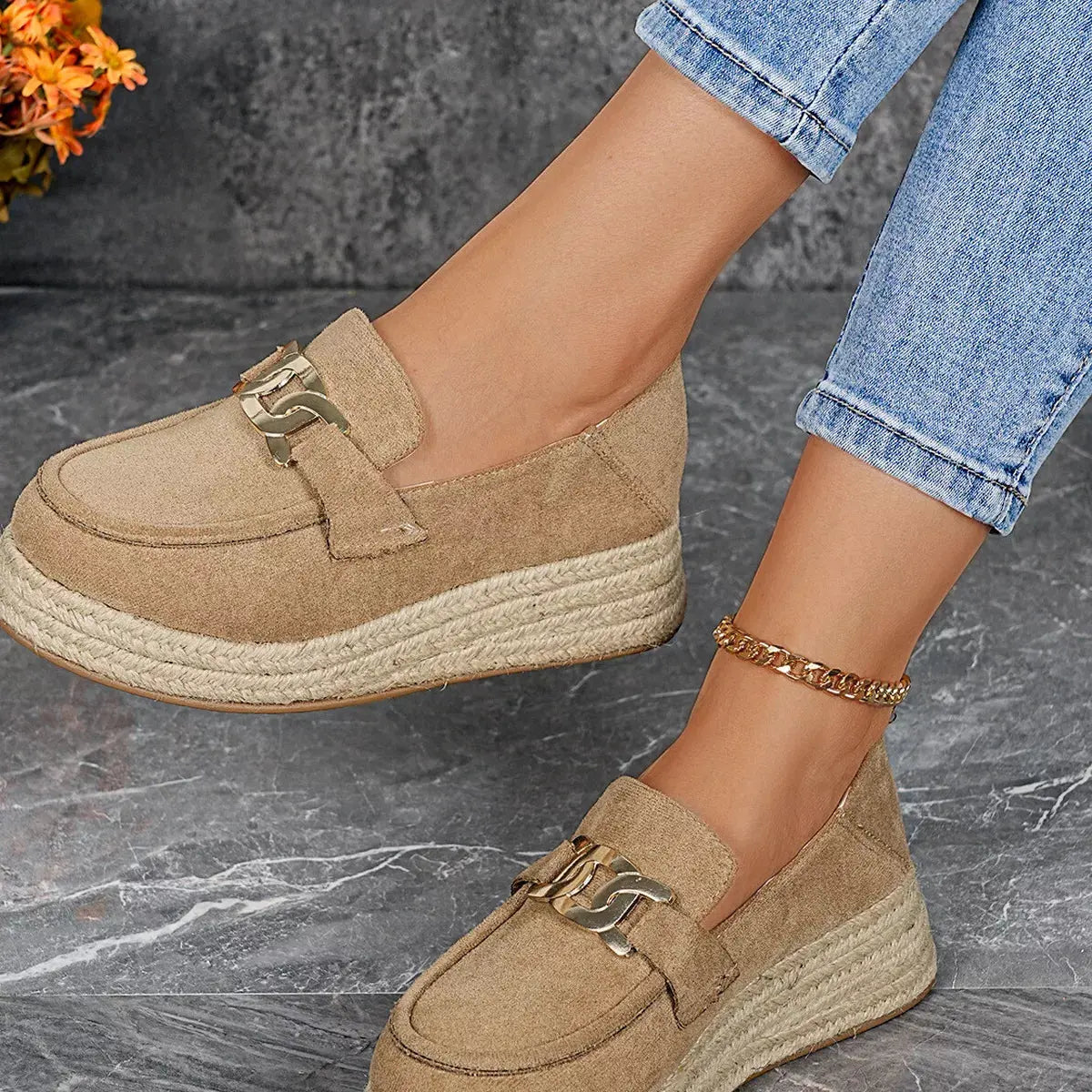 Round Toe Platform Slip-Ons by Partner Label