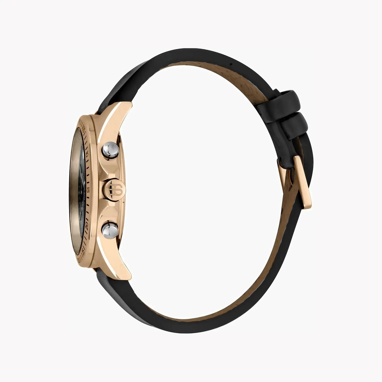 Esprit Men's Black Leather Watch, Black Dial | Es1g066m0025 by ESPRIT