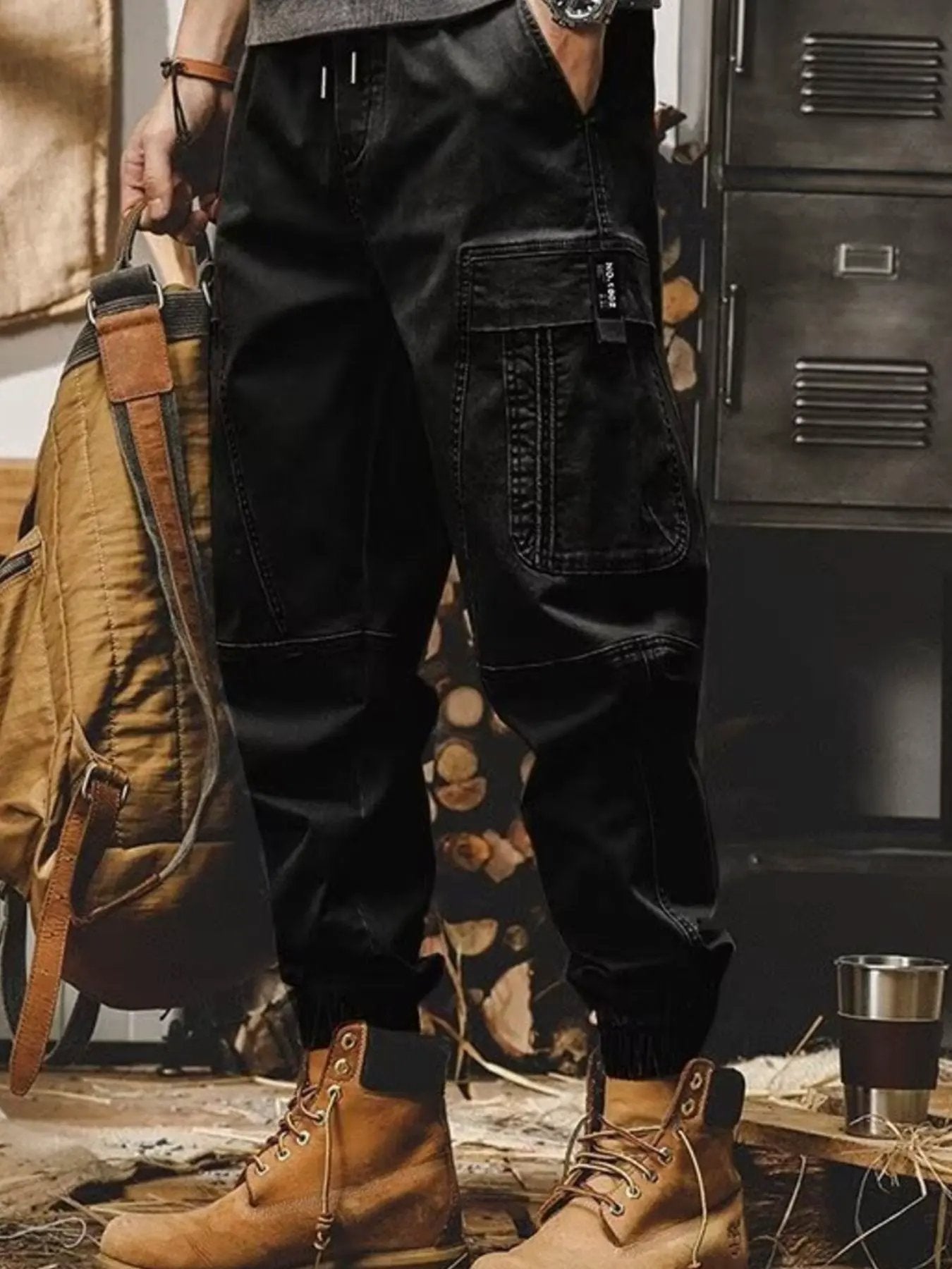 Men's Plus Size Relaxed Fit Cargo Pants by Partner Label