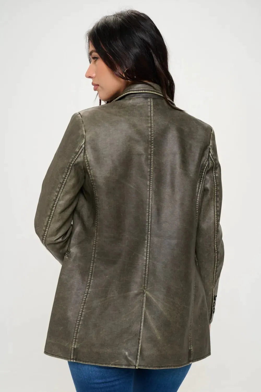 Coalition LA Single-Breasted Vegan Leather Blazer by Coalition LA