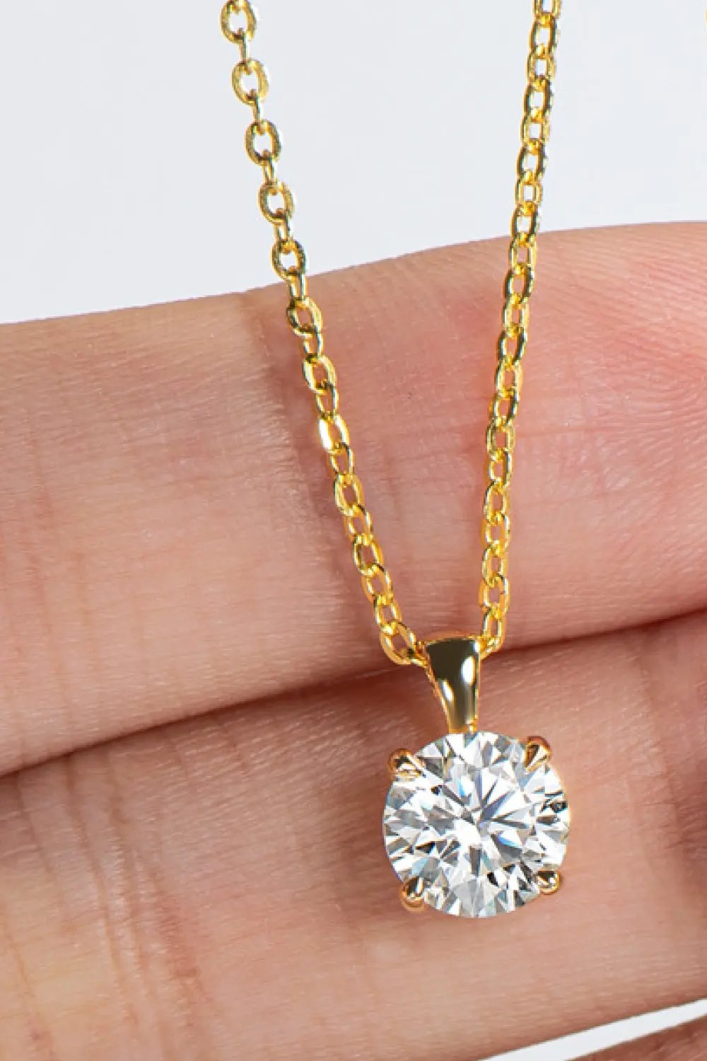 925 Sterling Silver 1 Carat Moissanite Chain-Link Necklace by Partner Label