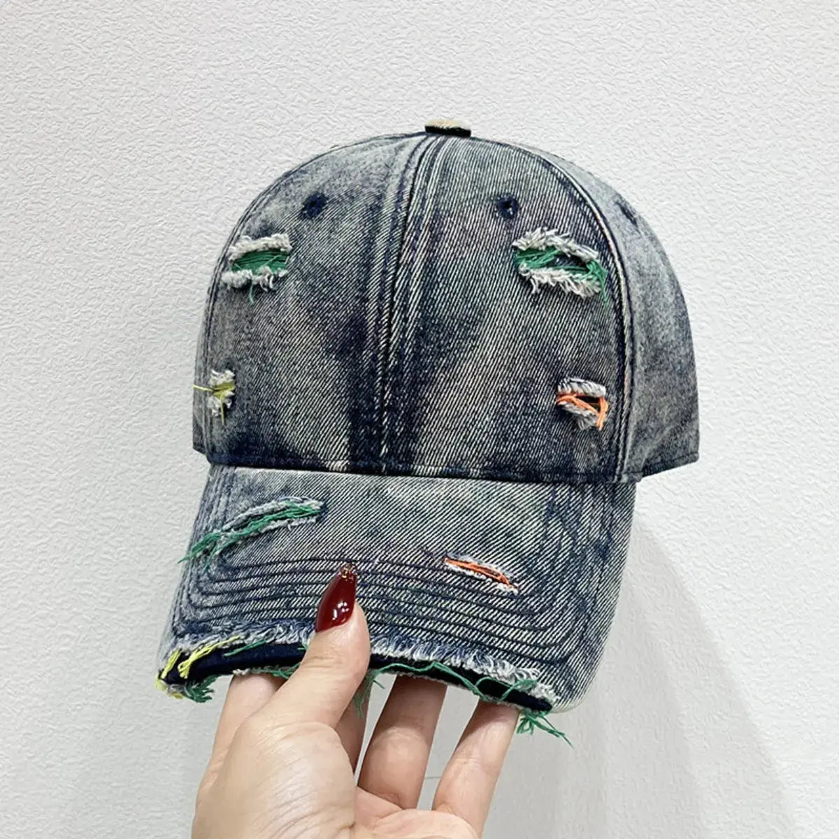 Distressed Adjustable Baseball Cap by Partner Label