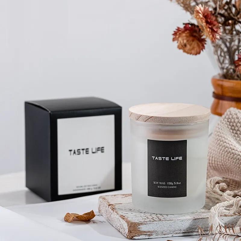 Smokeless Handmade Soy Wax Scented Candle With Clear Wooden Cover by Maiden-Art