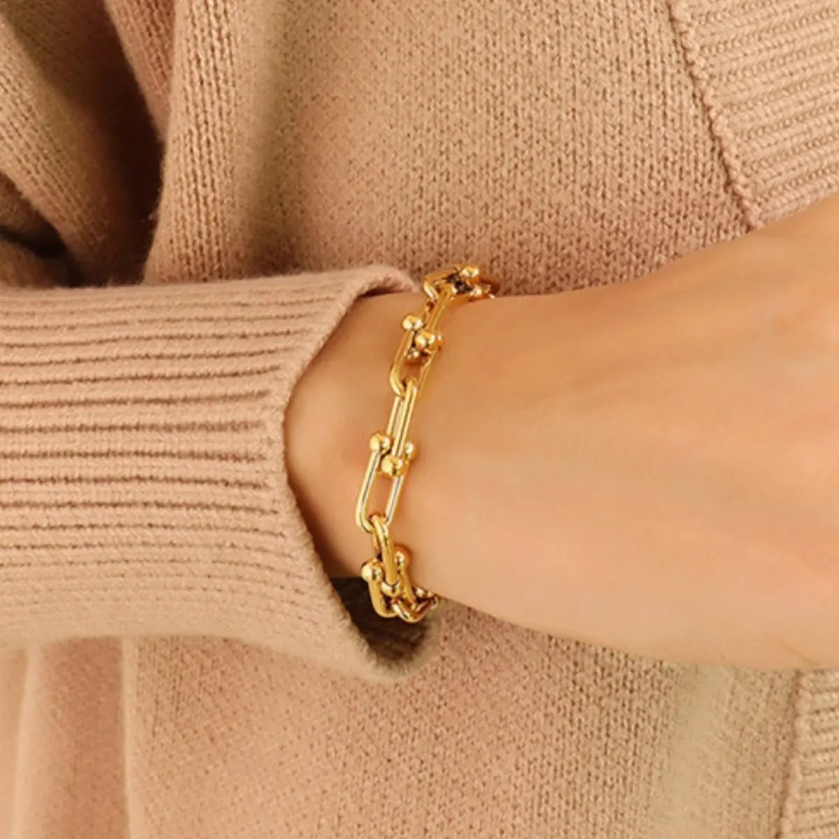 Chunky Chain Titanium Steel Bracelet by Partner Label