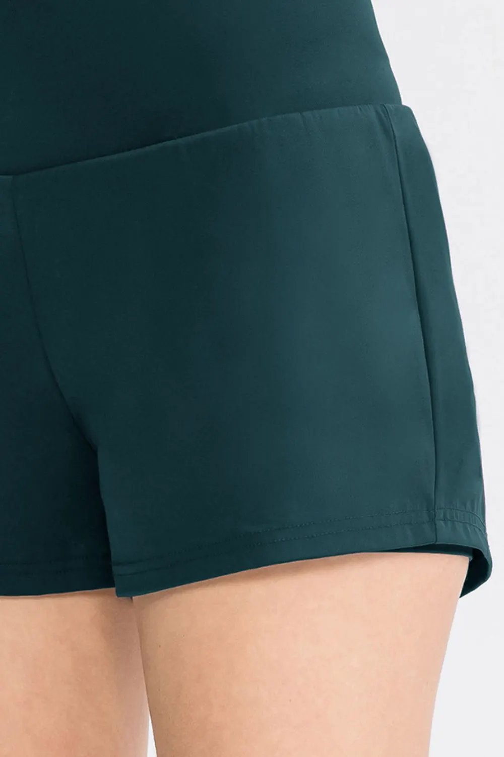 Wide Waistband Sports Shorts with Pockets by Partner Label
