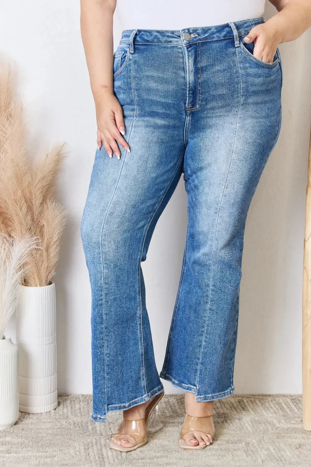 RISEN Full Size High Rise Ankle Flare Jeans by RISEN