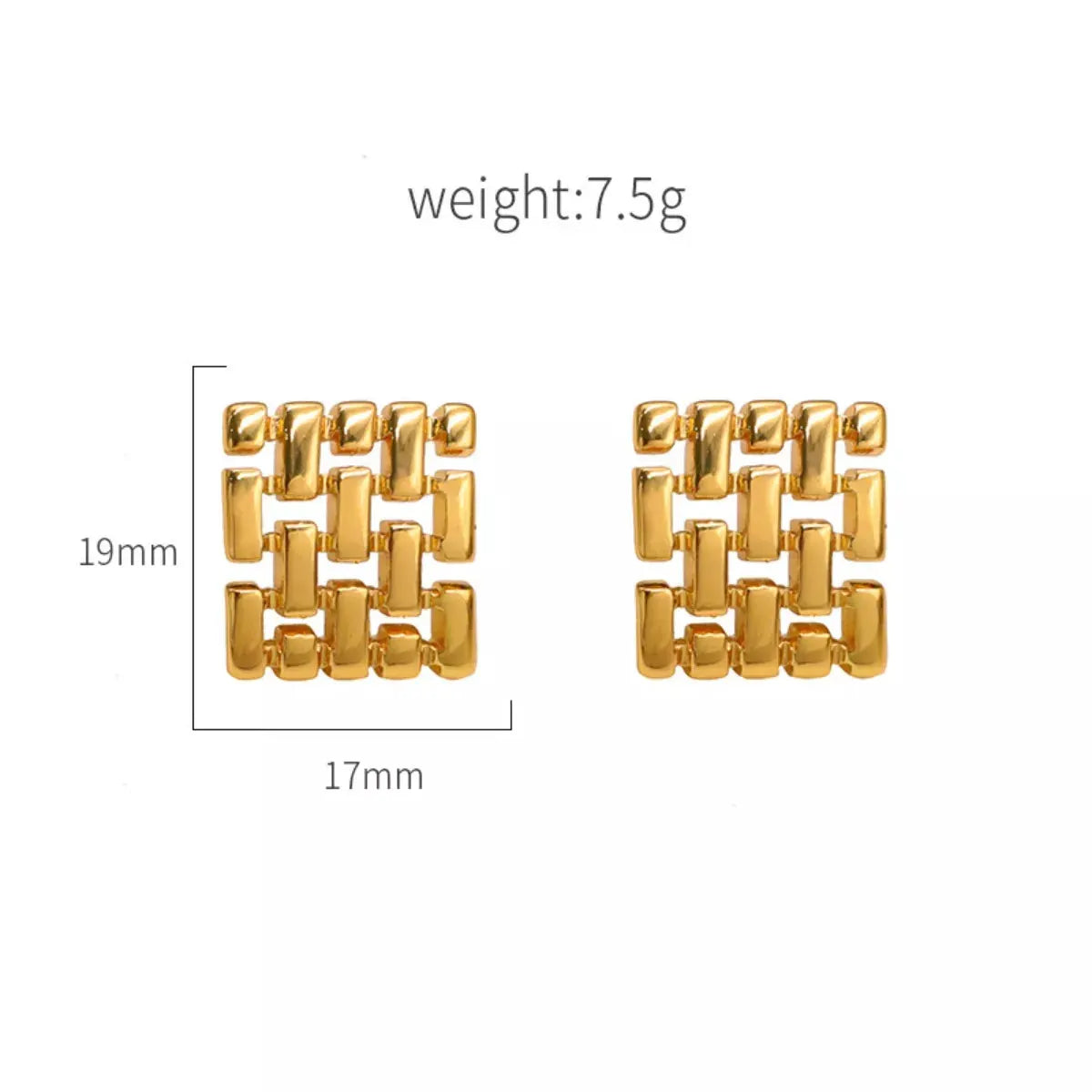 18K Gold-Plated Geometric Stud Earrings by Partner Label