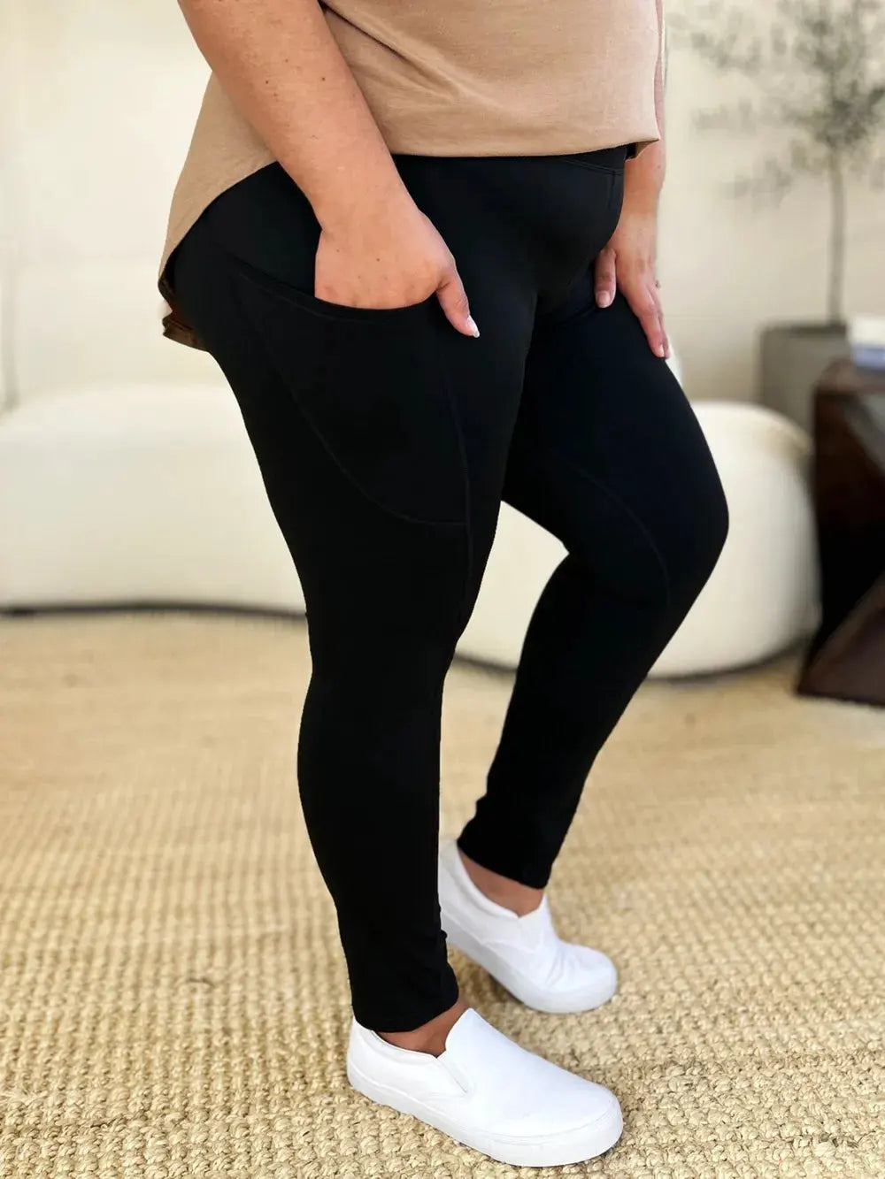 Wide Waistband Sports Leggings by Partner Label