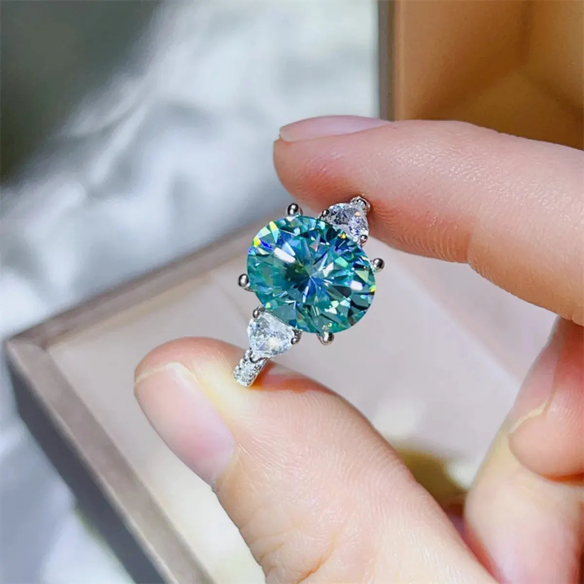 5 Carat Moissanite 925 Sterling Silver Ring by Partner Label