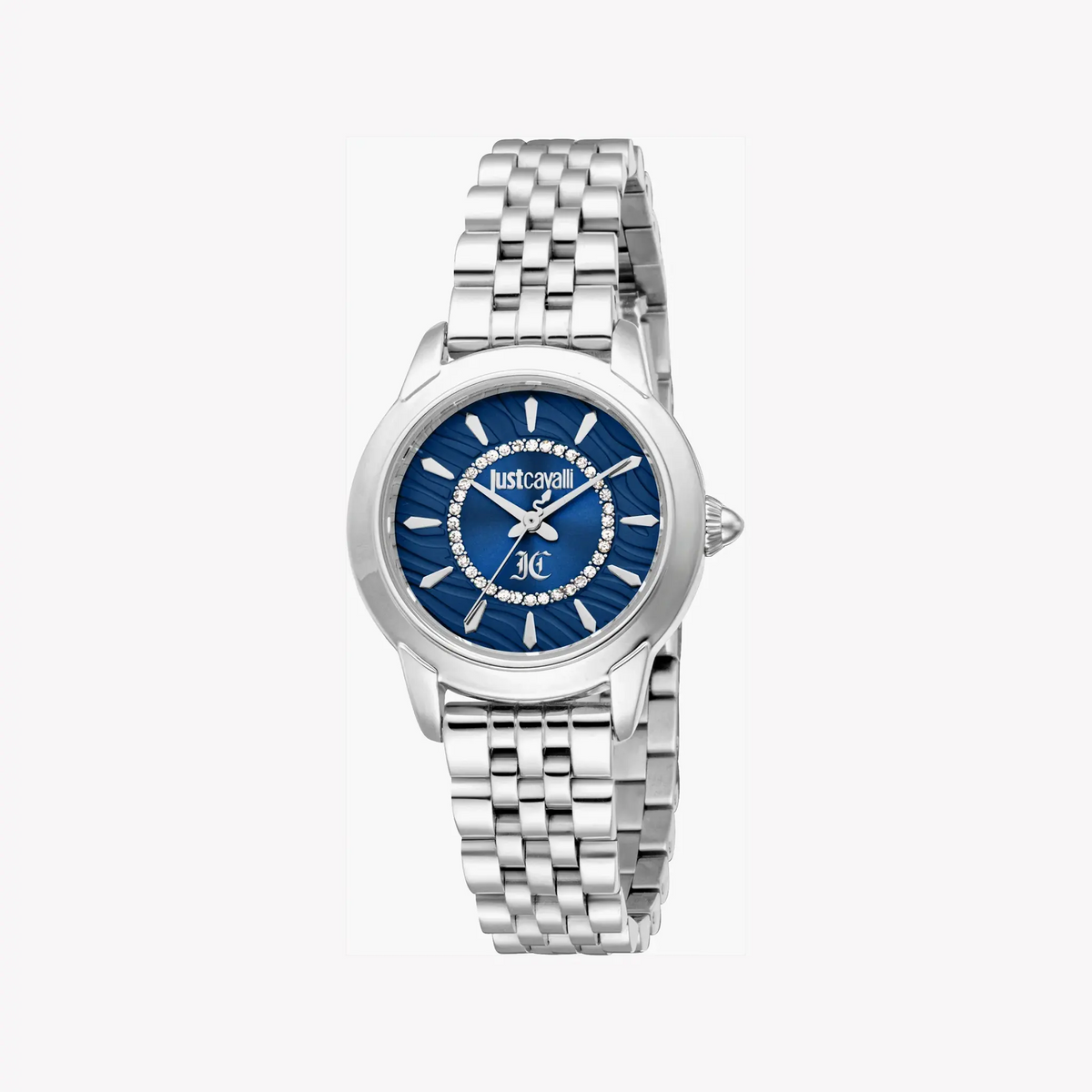 Just Cavalli Women's Silver Watch, Dark Blue Dial | Jc1l333m0015 by JUST CAVALLI