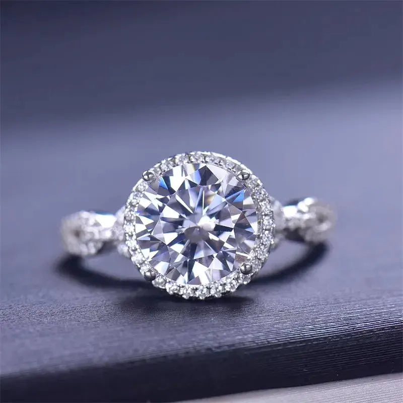 3 Carat 925 Sterling Silver Moissanite Ring by Partner Label