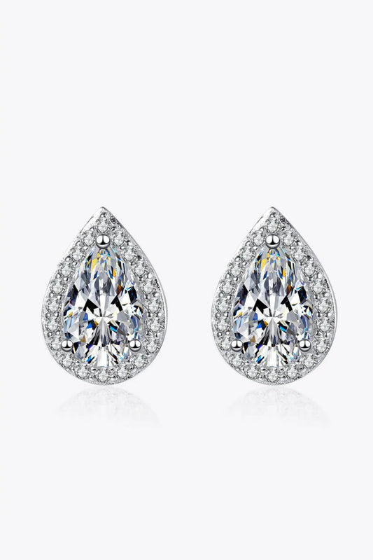 Moissanite Teardrop Stud Earrings by Partner Label