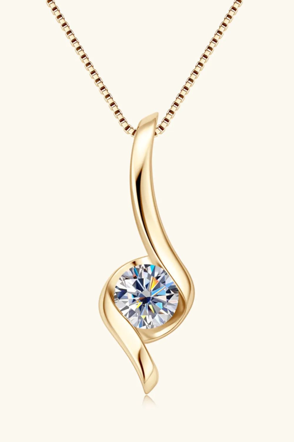 1 Carat Moissanite 925 Sterling Silver Necklace by Partner Labels