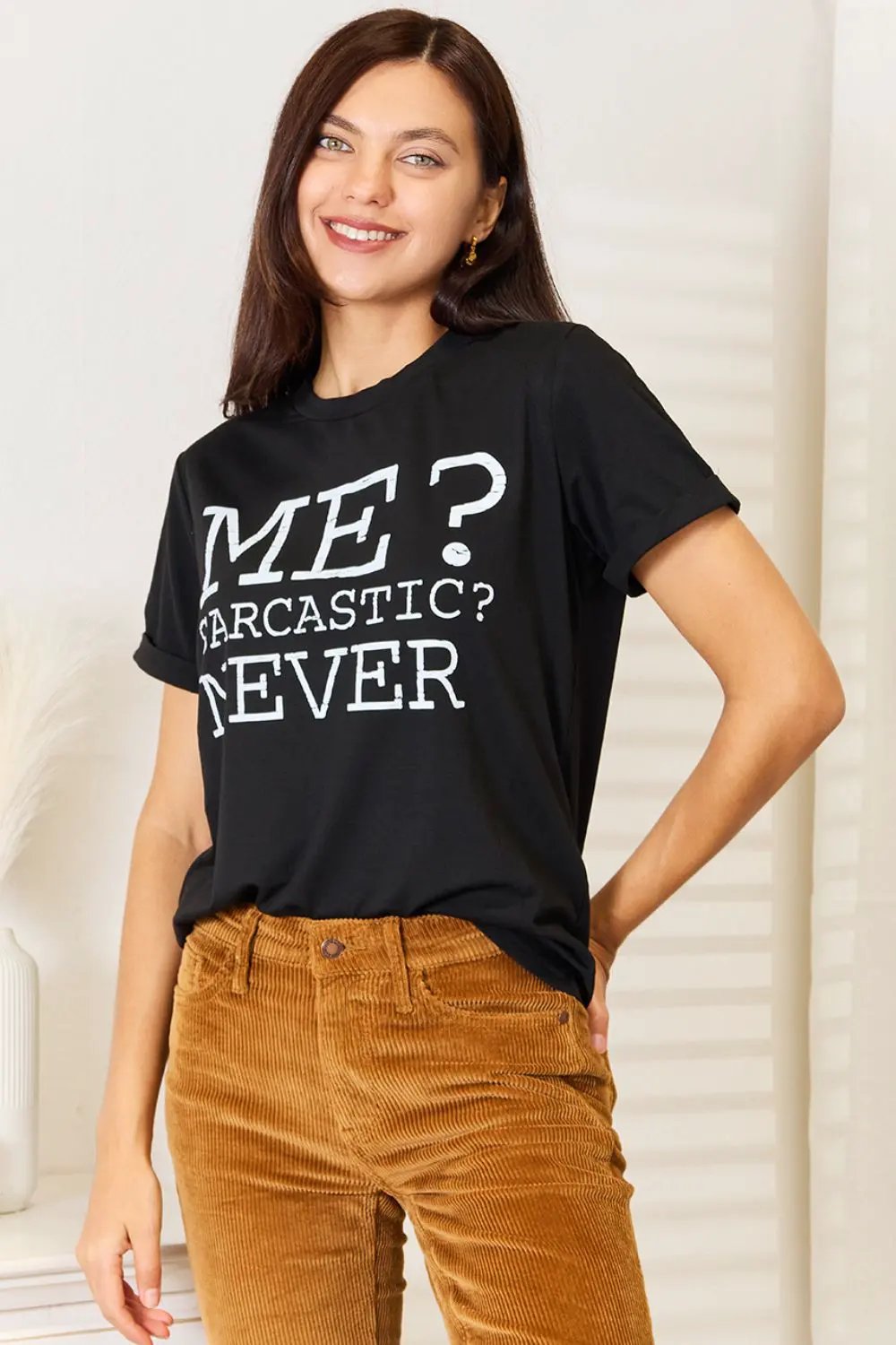 Simply Love Letter Graphic Round Neck T-Shirt by Partner Label