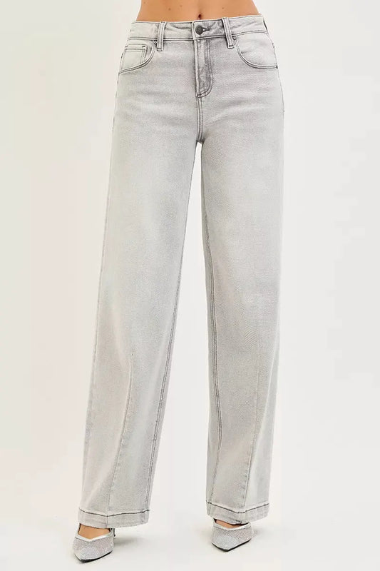 RISEN Slouchy Baggy Jeans with Contrast Stitching by RISEN