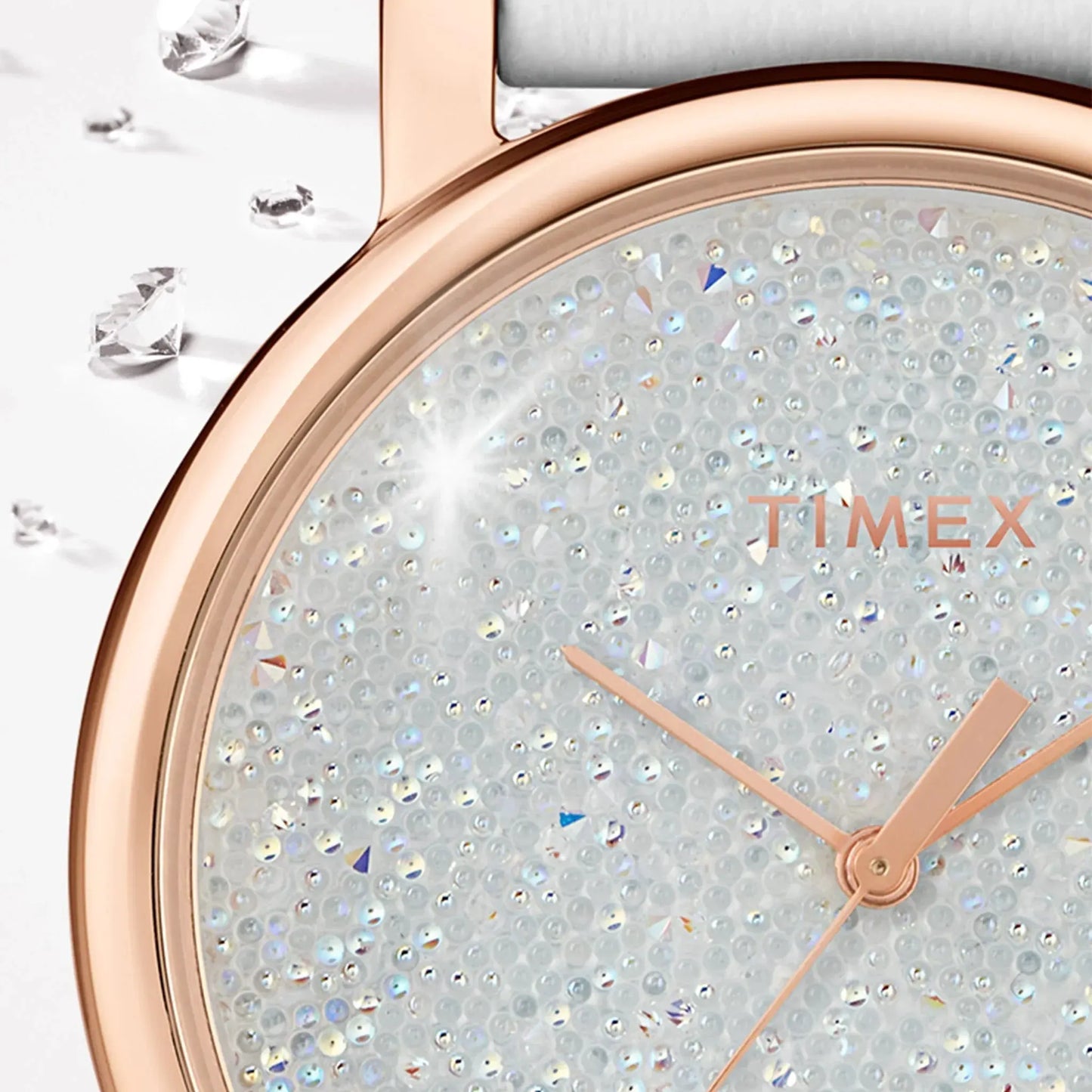 Timex Women's White Leather Watch, Rose Gold Case | Tw2r95000 by TIMEX