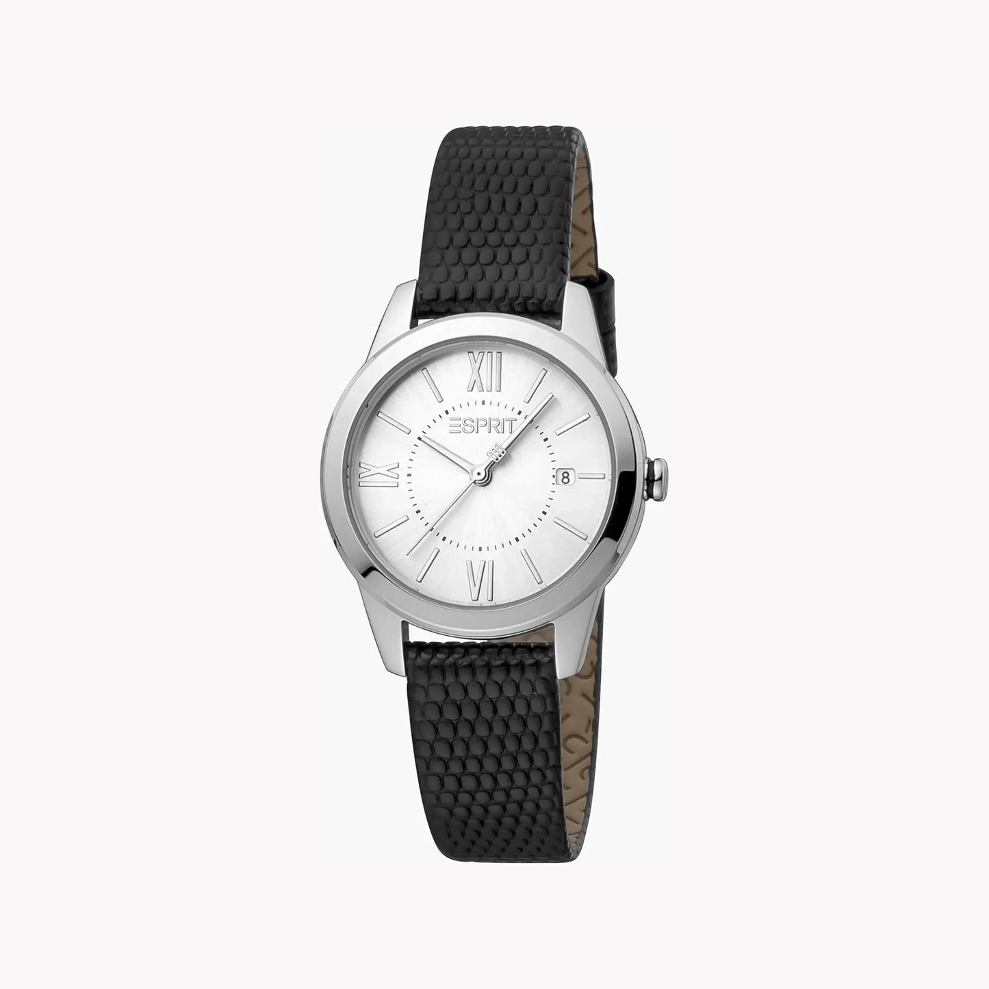 Esprit Women's Black Leather Watch, Silver Dial | ES1L239L1015 by ESPRIT