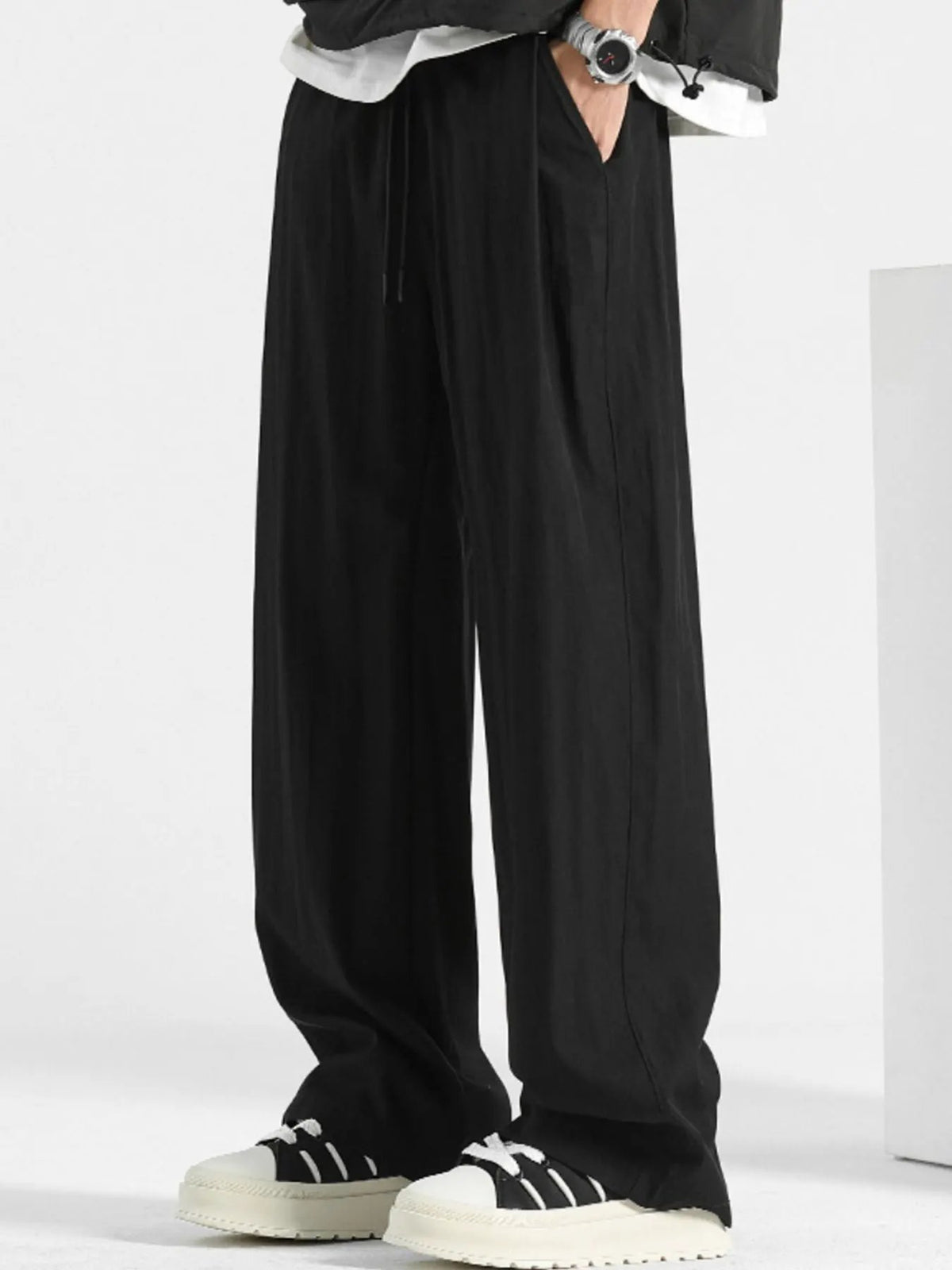 Men's Plus Size Loose Fit Drawstring Casual Pants by Partner Label