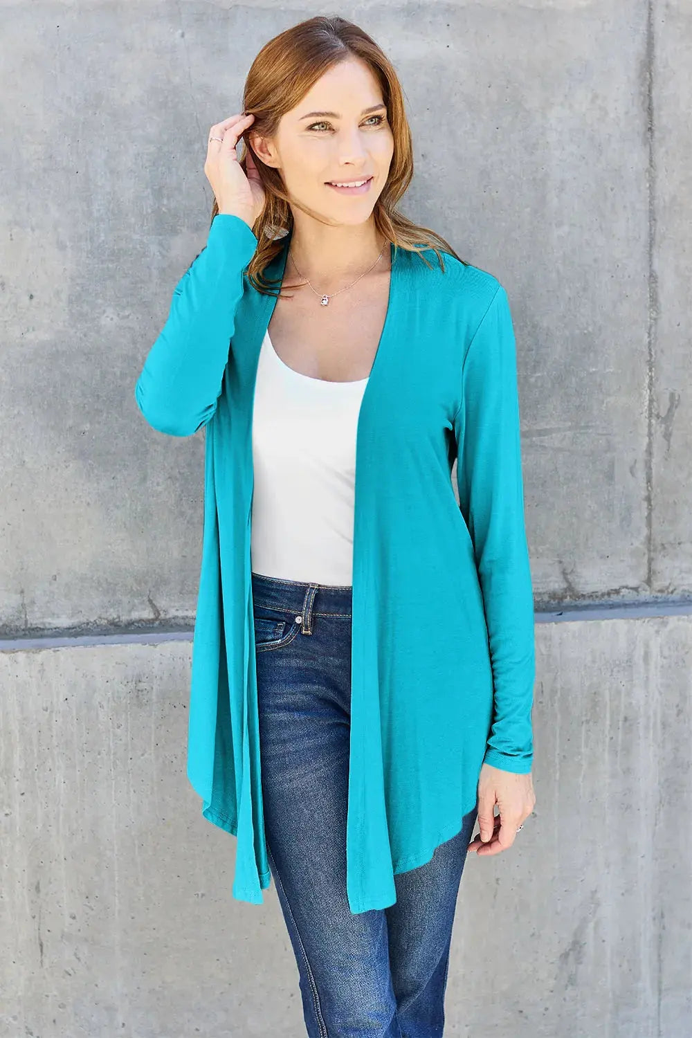 Basic Bae Full Size Open Front Long Sleeve Cardigan by Basic Bae