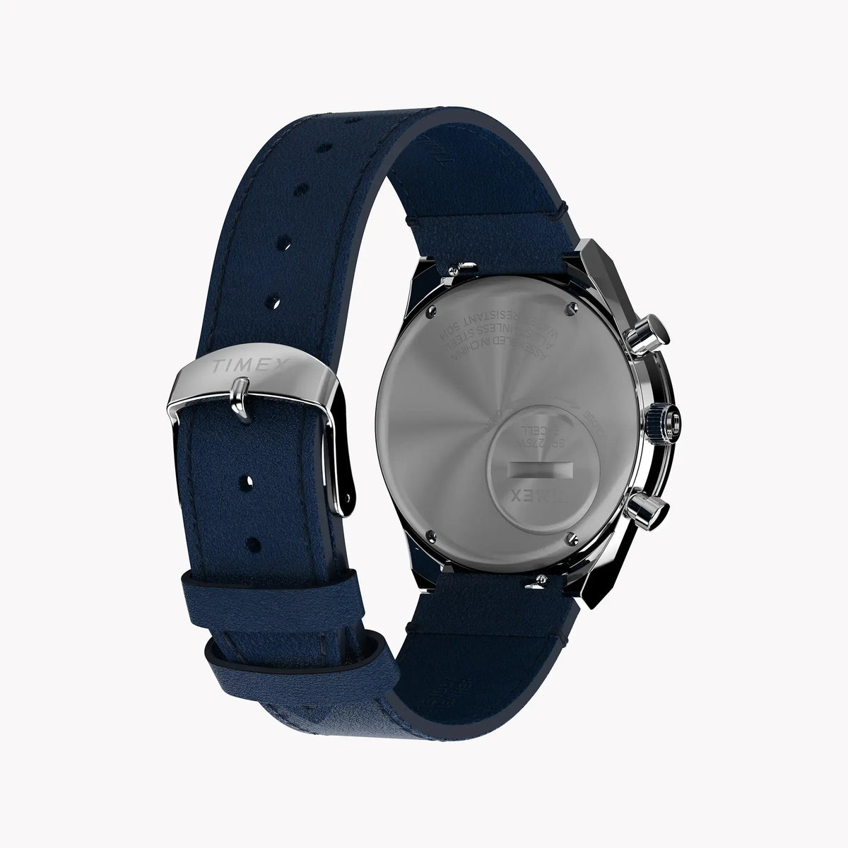 Timex Men's Blue Leather Chrono, Stainless Steel | Tw2w51700 by TIMEX