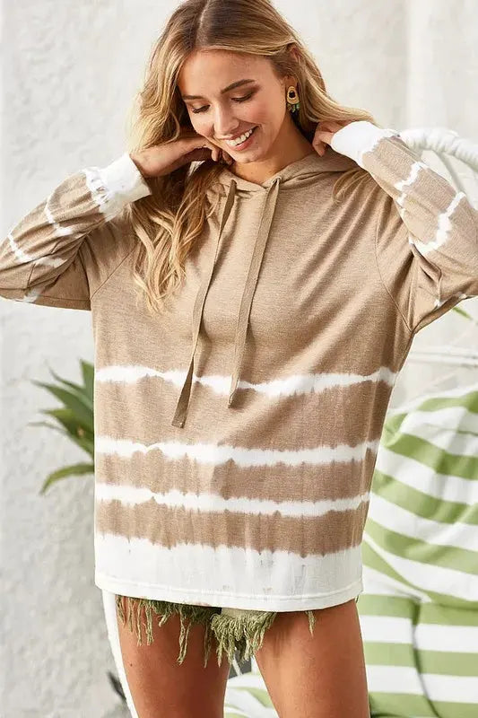 BiBi Drawstring Tie-Dye French Terry Hoodie by BiBi