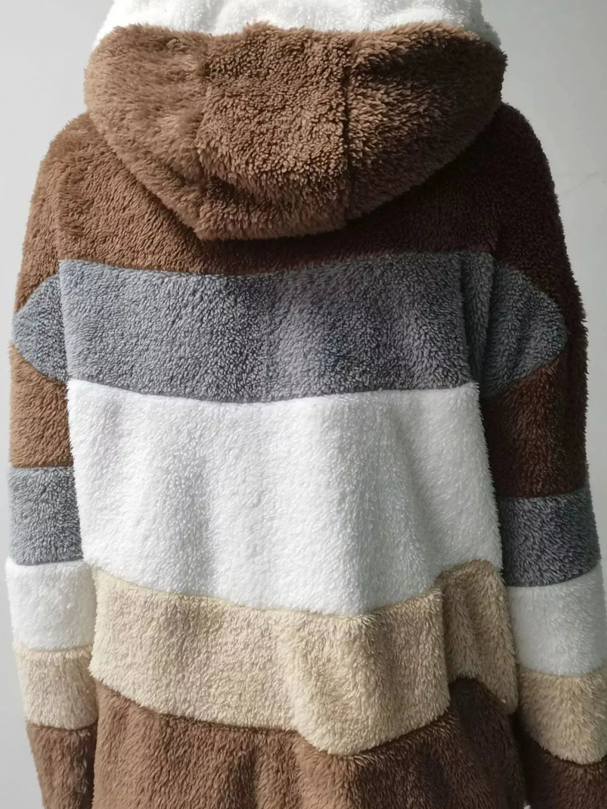 Full Size Fuzzy Zip Up Hooded Outerwear Plus Size | Partner Labels Selection by Partner Label