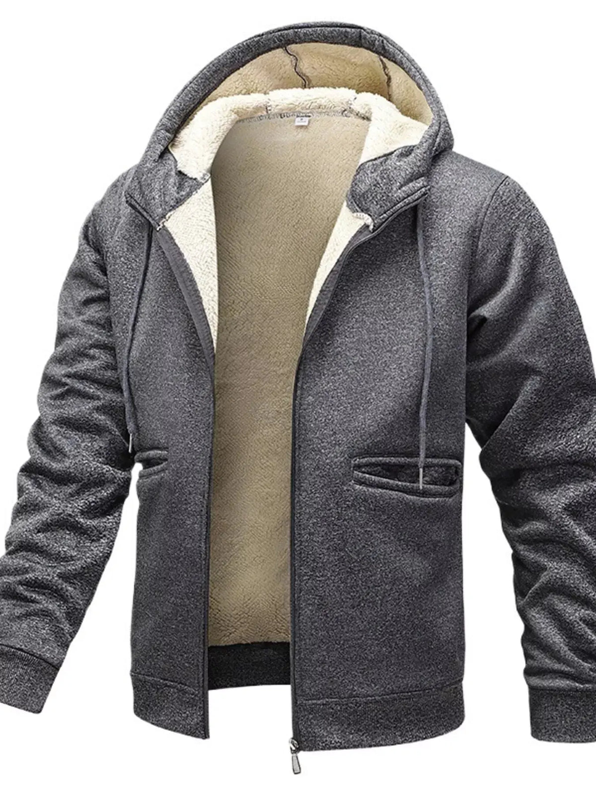 Men's Full Size Warm Fleece Lined Zip-Up Hoodie Plus Size by Partner Label