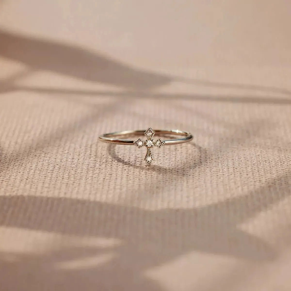 925 Sterling Silver Zircon Cross Ring by Partner Label