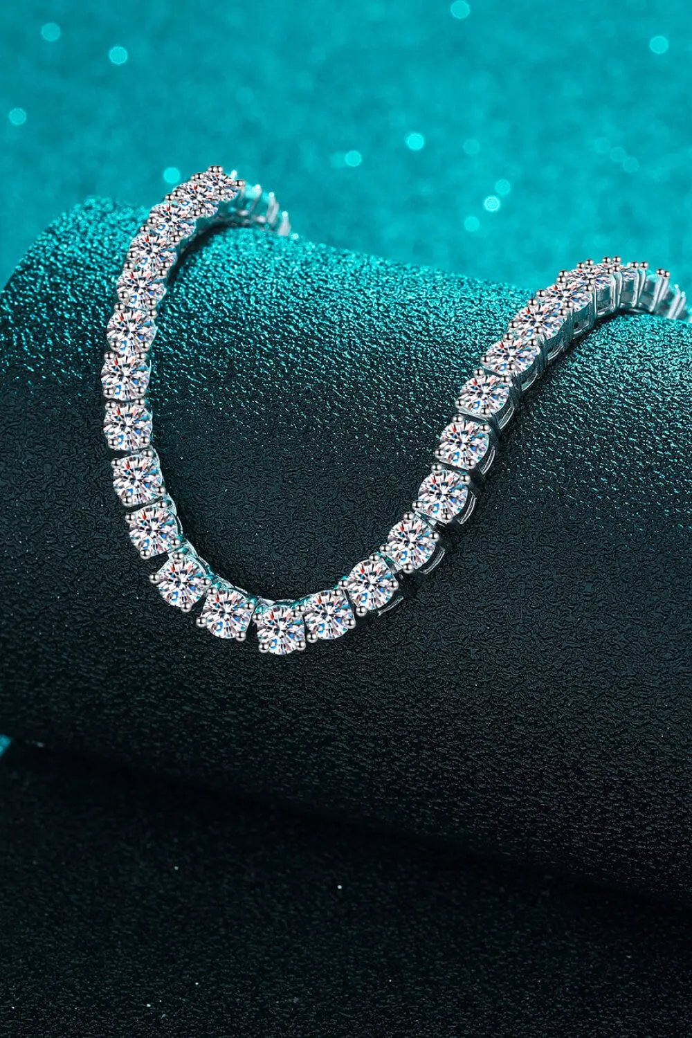Moissanite Rhodium Plated Necklace | 31.8 ct Sterling Silver by Partner Labels