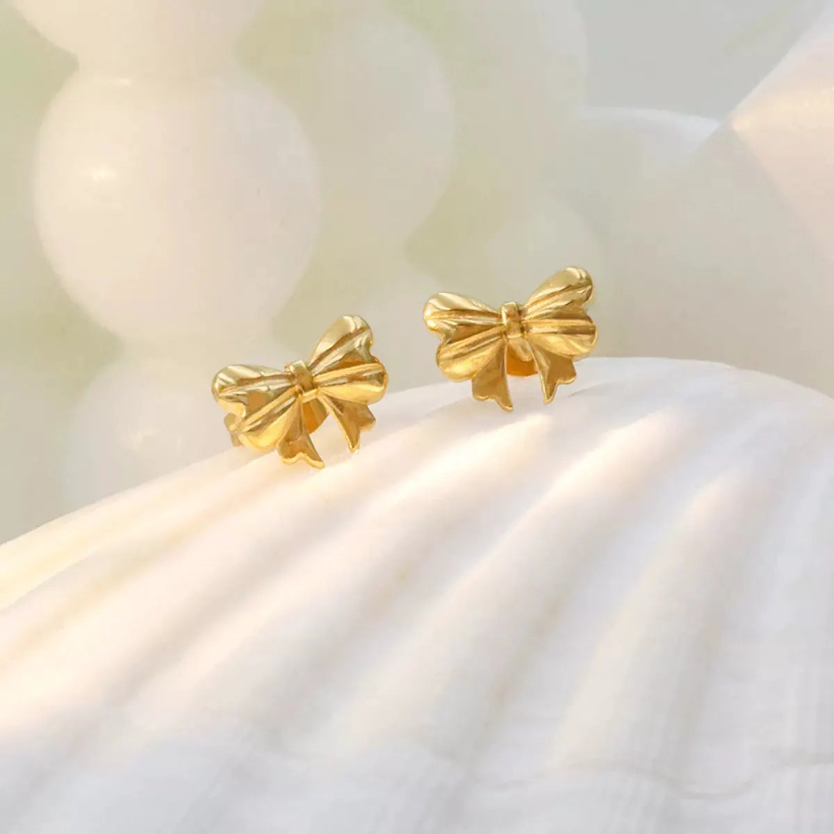 18K Gold-Plated Bow Earrings by Partner Label
