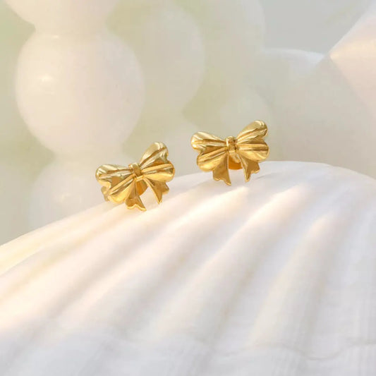 18K Gold-Plated Bow Earrings by Partner Label