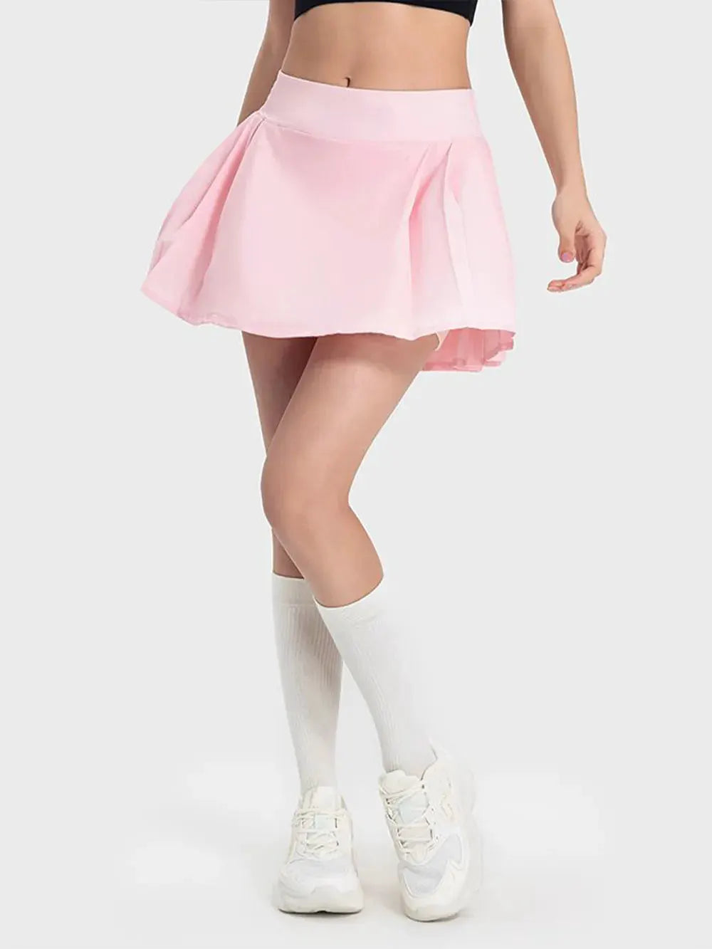 Millennia Pleated Detail Mid-Rise Waist Active Skirt by Millennia