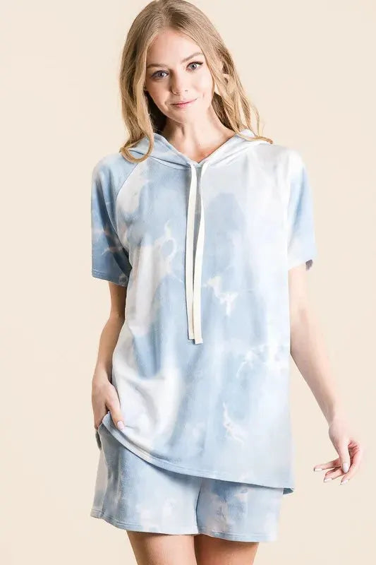 BiBi Tie Dye French Terry Hoodie Top and Bottom Set by BiBi
