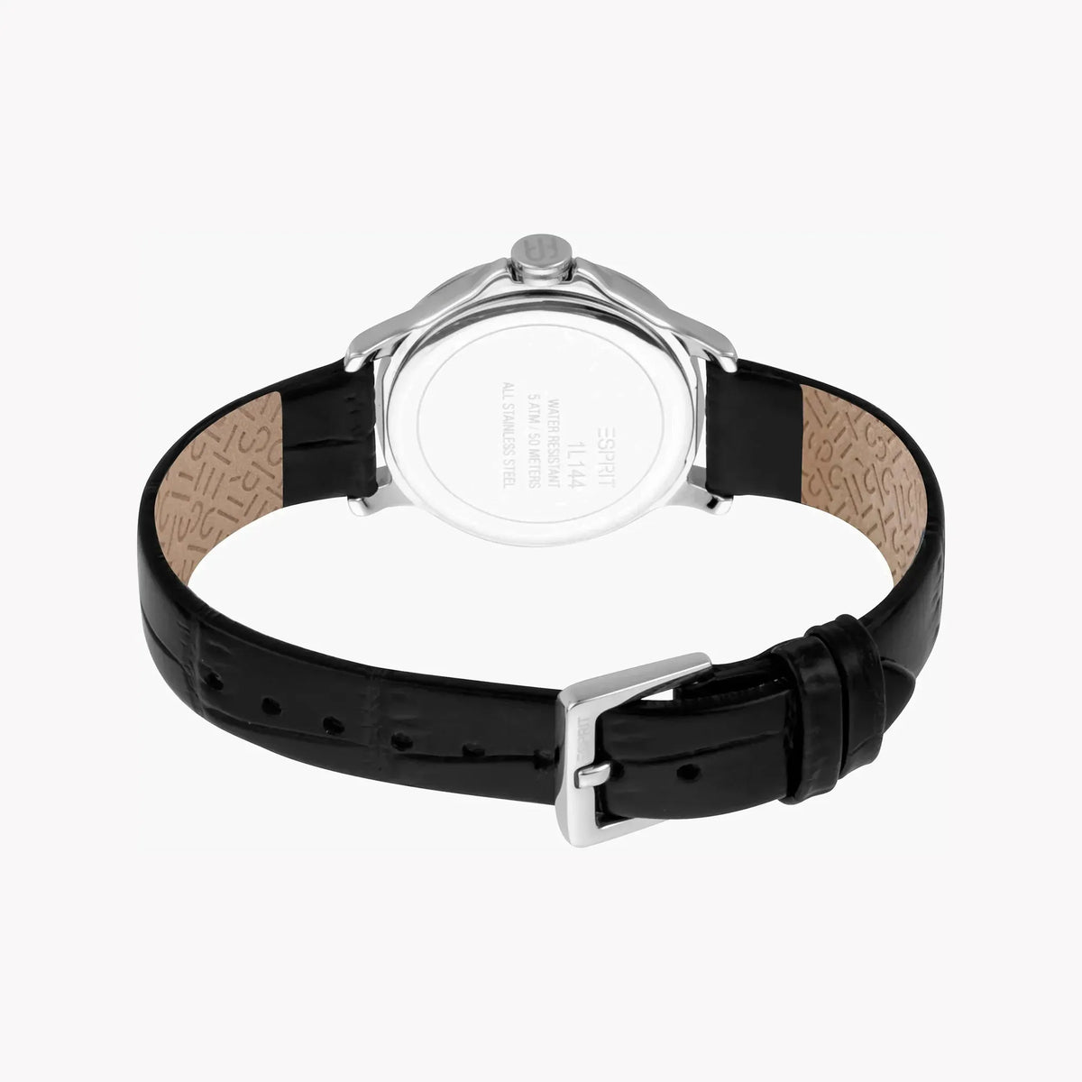 Esprit Women's Black Leather Watch, Silver Dial | ES1L144L2015 by ESPRIT