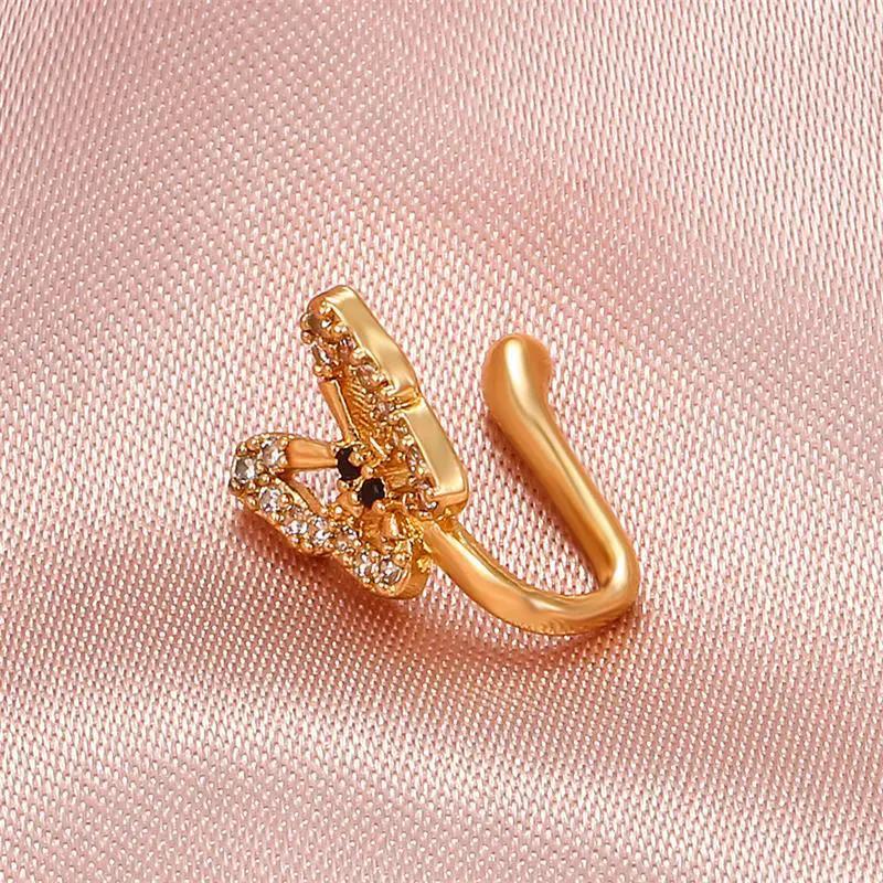 Personalized U-Shaped Diamond-Studded Butterfly European And American Non-Hole Nose Clip by Maiden-Art