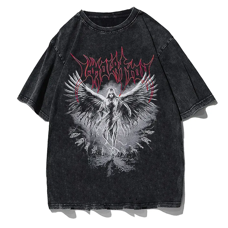 Y2k Gothic Punk Style Men T Shirt Clothes Harajuku Oversized T-shirt Top Tee High Street Hipster Summer Streetwear Anime Clothes by Vimost Shop