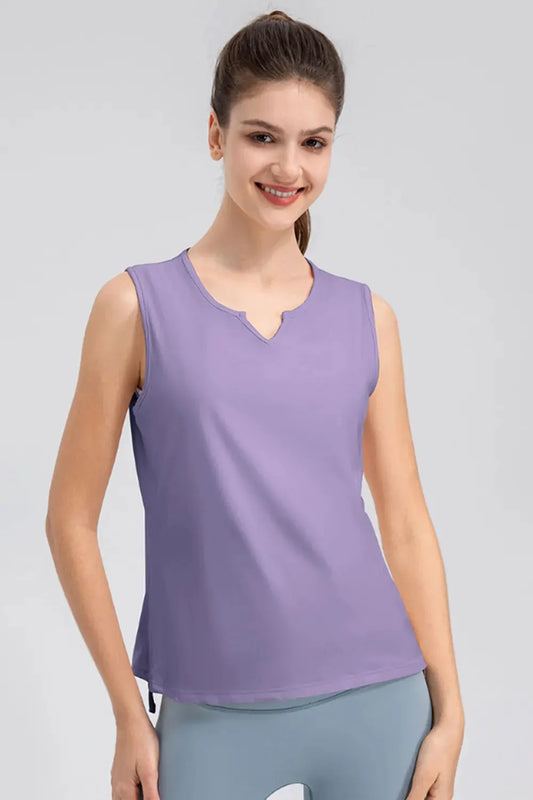 Notched Wide Strap Active Tank by Partner Label