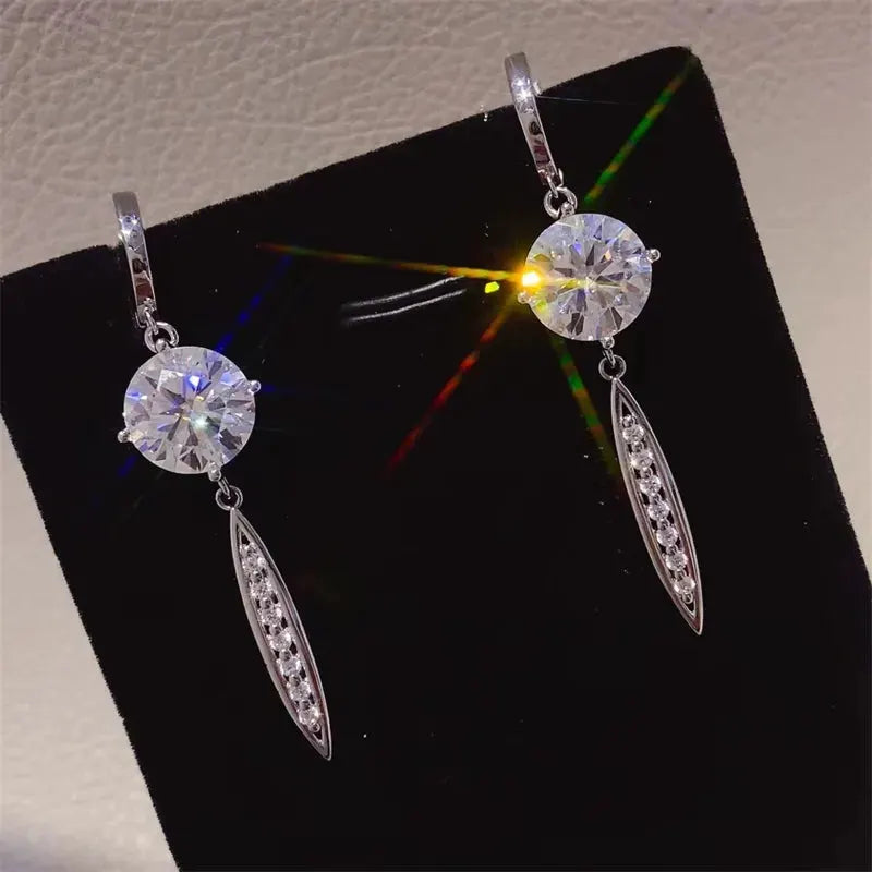 10 Carat Moissanite 925 Sterling Silver Earrings by Partner Label