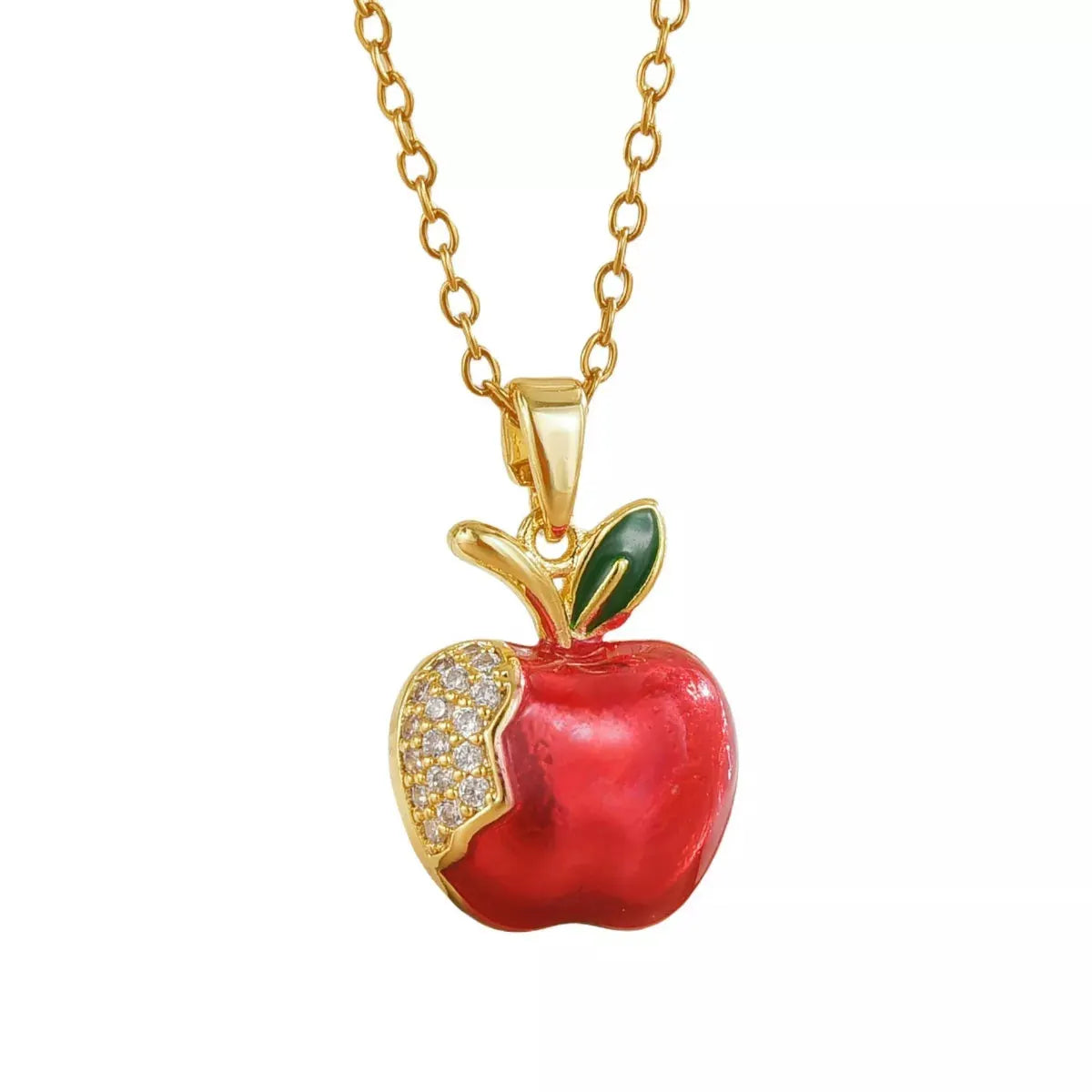 18K Gold-Plated Apple Necklace by Partner Labels
