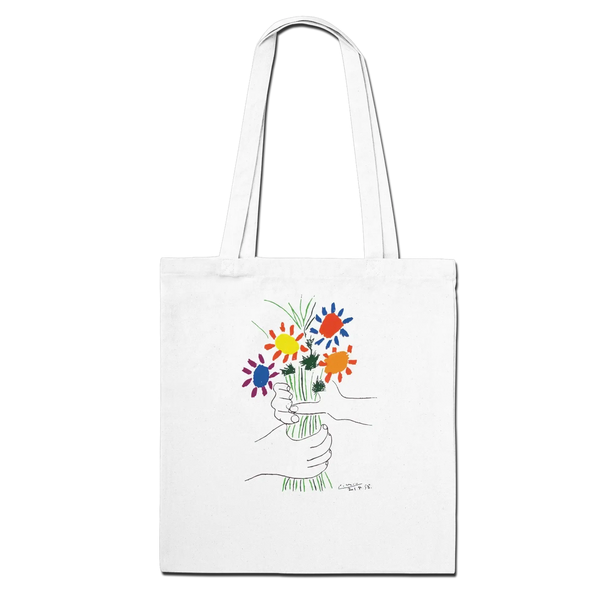 Pablo Picasso Bouquet of Peace 1958 artwork tote bag by Art-O-Rama Shop