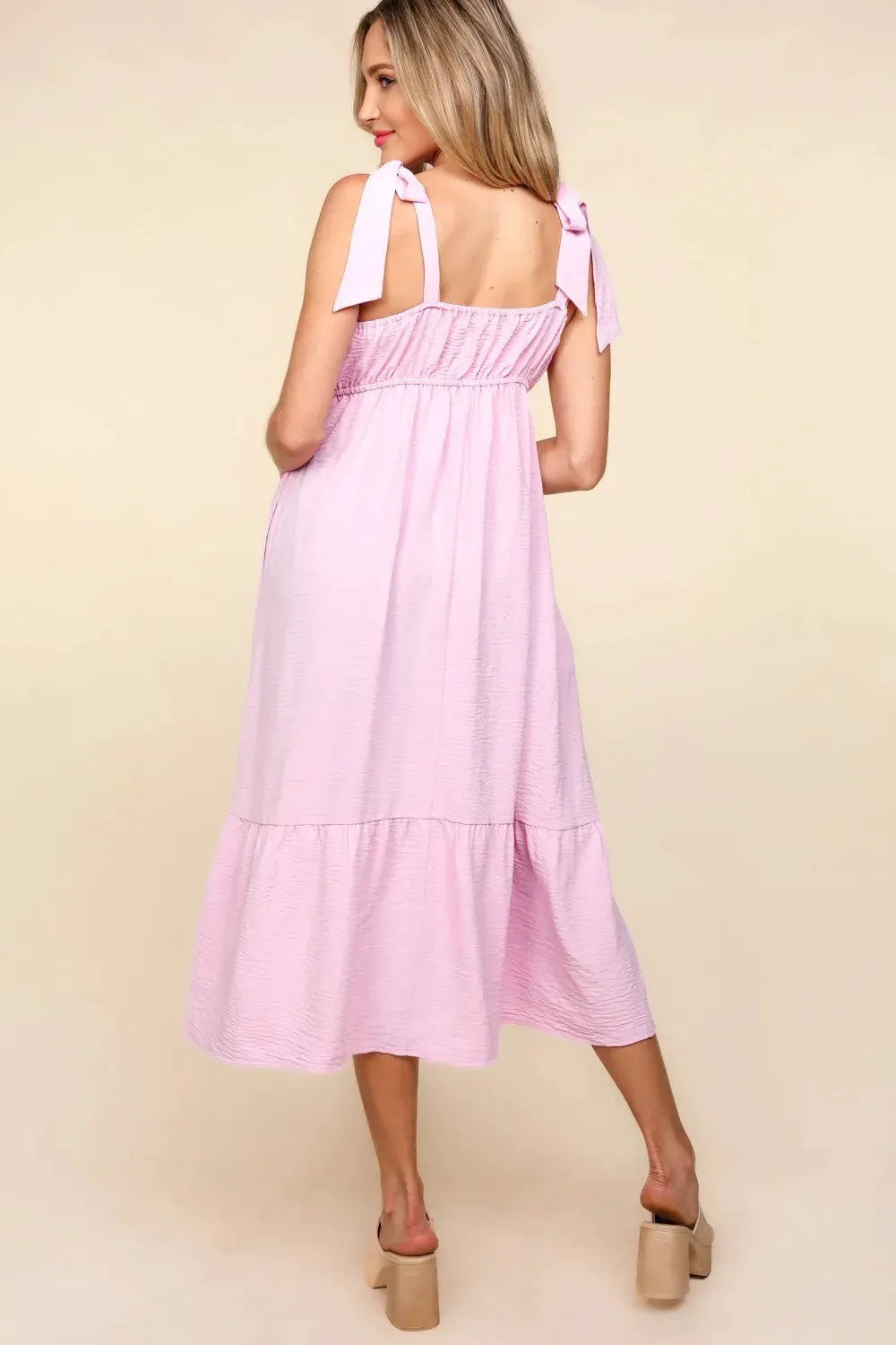 Haptics Crochet Lace Ruffle Hem Cami Midi Dress by Partner Label