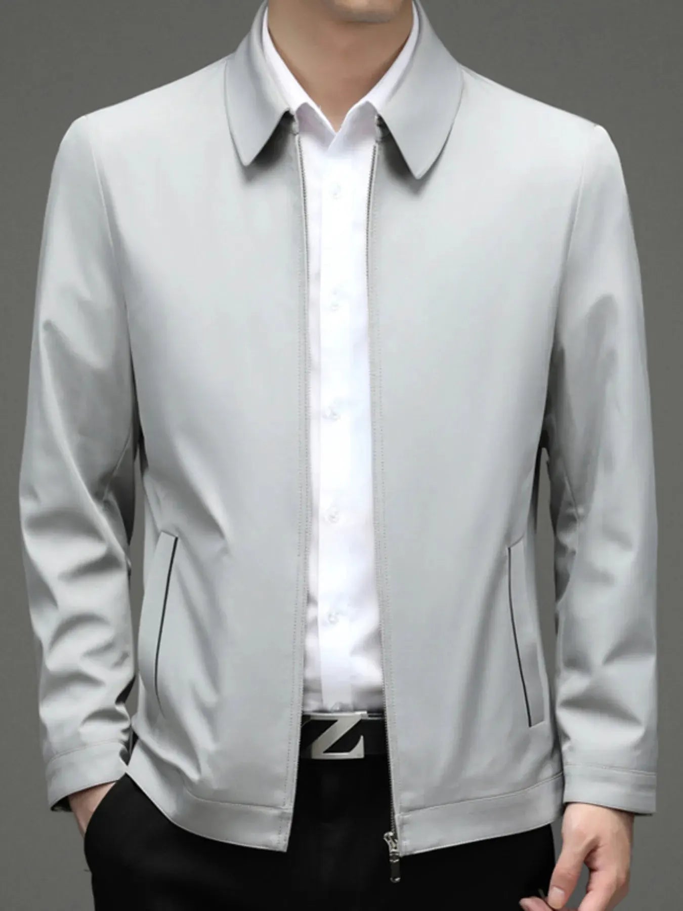 Men's Zip Up Long Sleeve Jacket by Partner Label